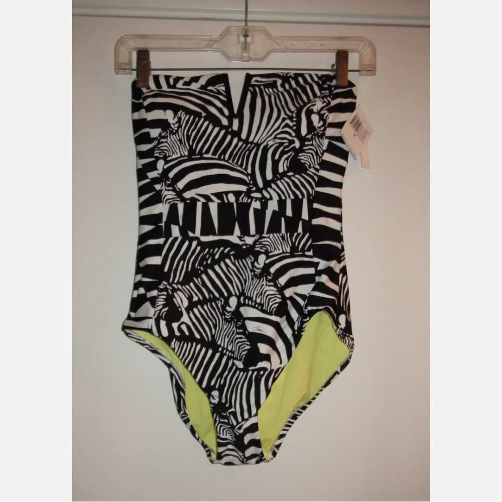 Trina Turk Tanzania One Piece & Zebra Cover Up Tunic 2 Pc Set